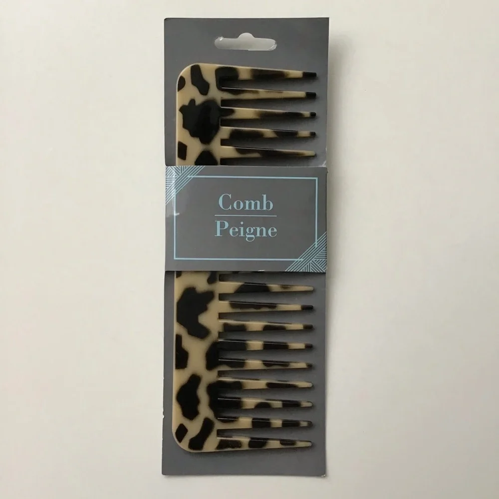 NEW Tortoise-Look Comb Wide Tooth Hair Detangler Vanity Purse Gym Bag Beach